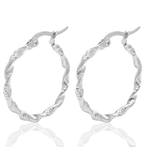twisted hoops - zilver