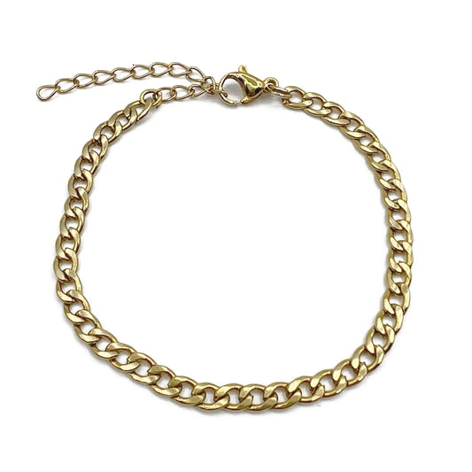 flat chain armband - goud