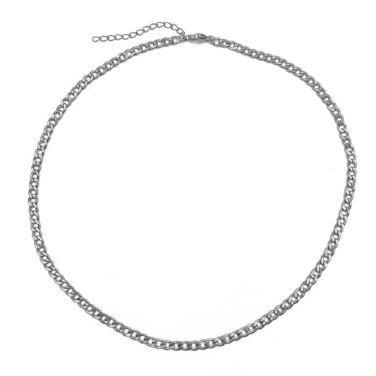flat chain ketting - zilver