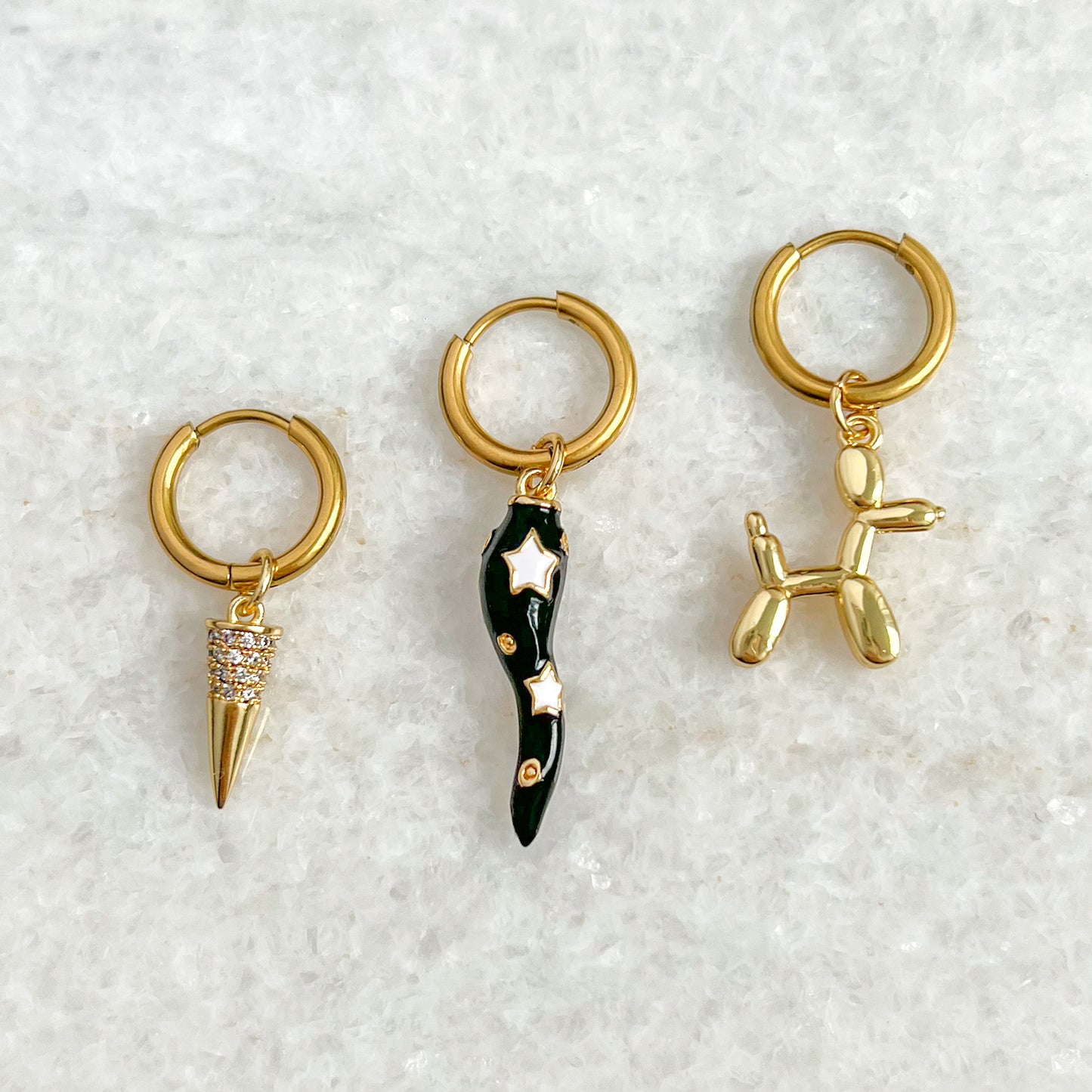 sparkling spike oorbellen - goud