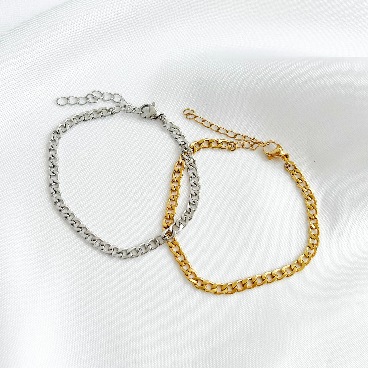 flat chain armband - goud