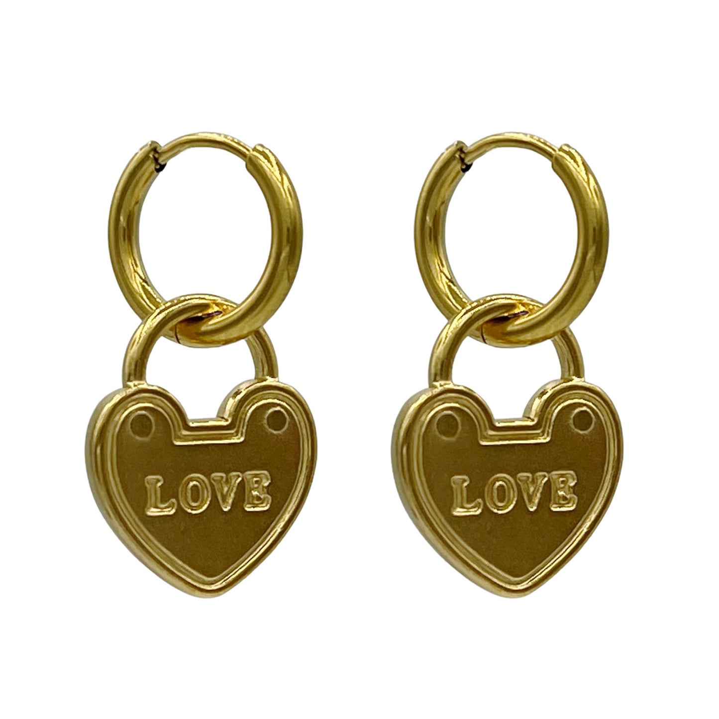 love lock oorbellen - goud