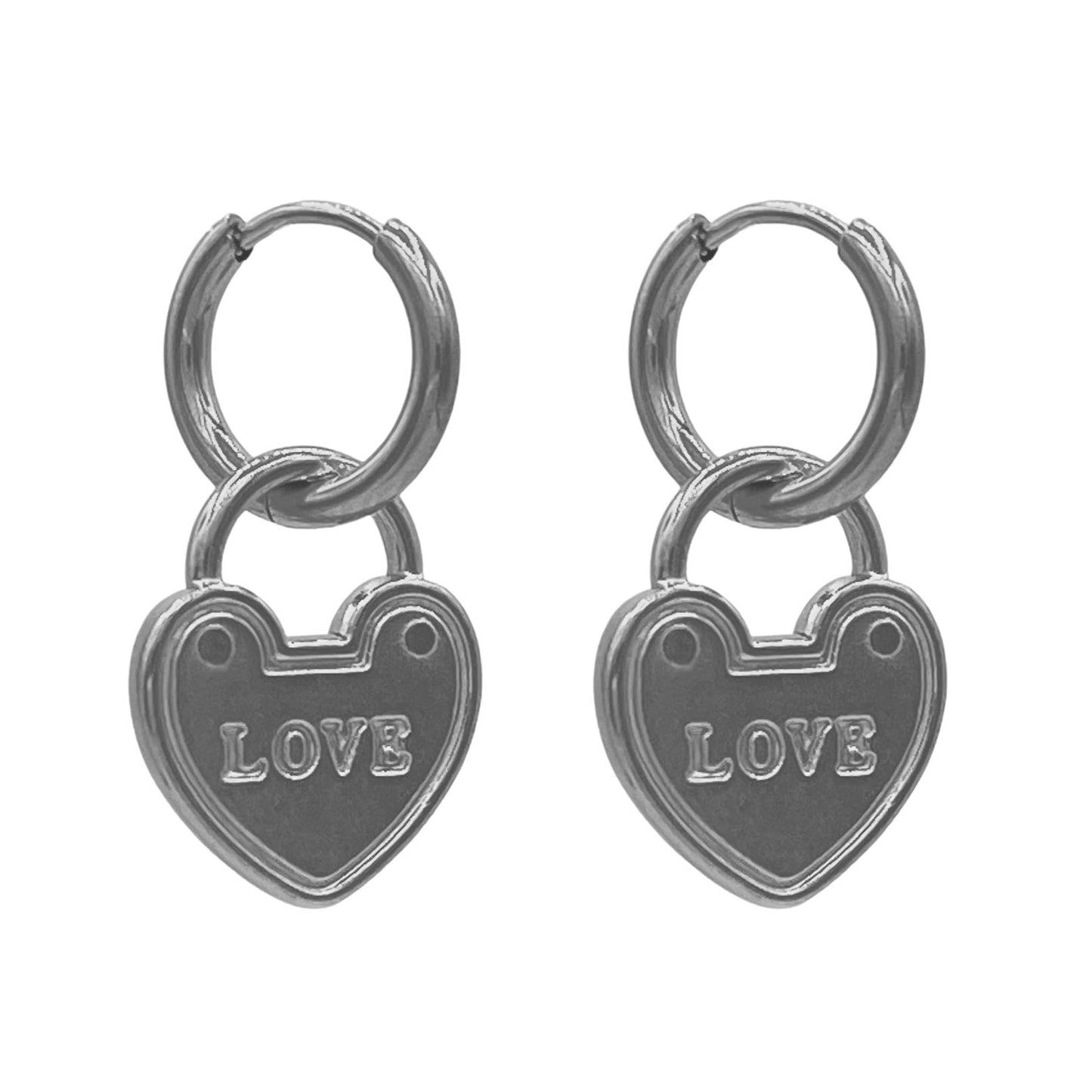 love lock oorbellen - zilver