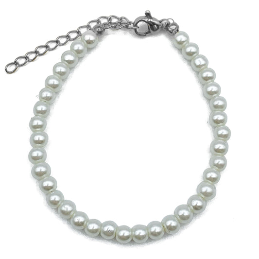 pearl armband - zilver