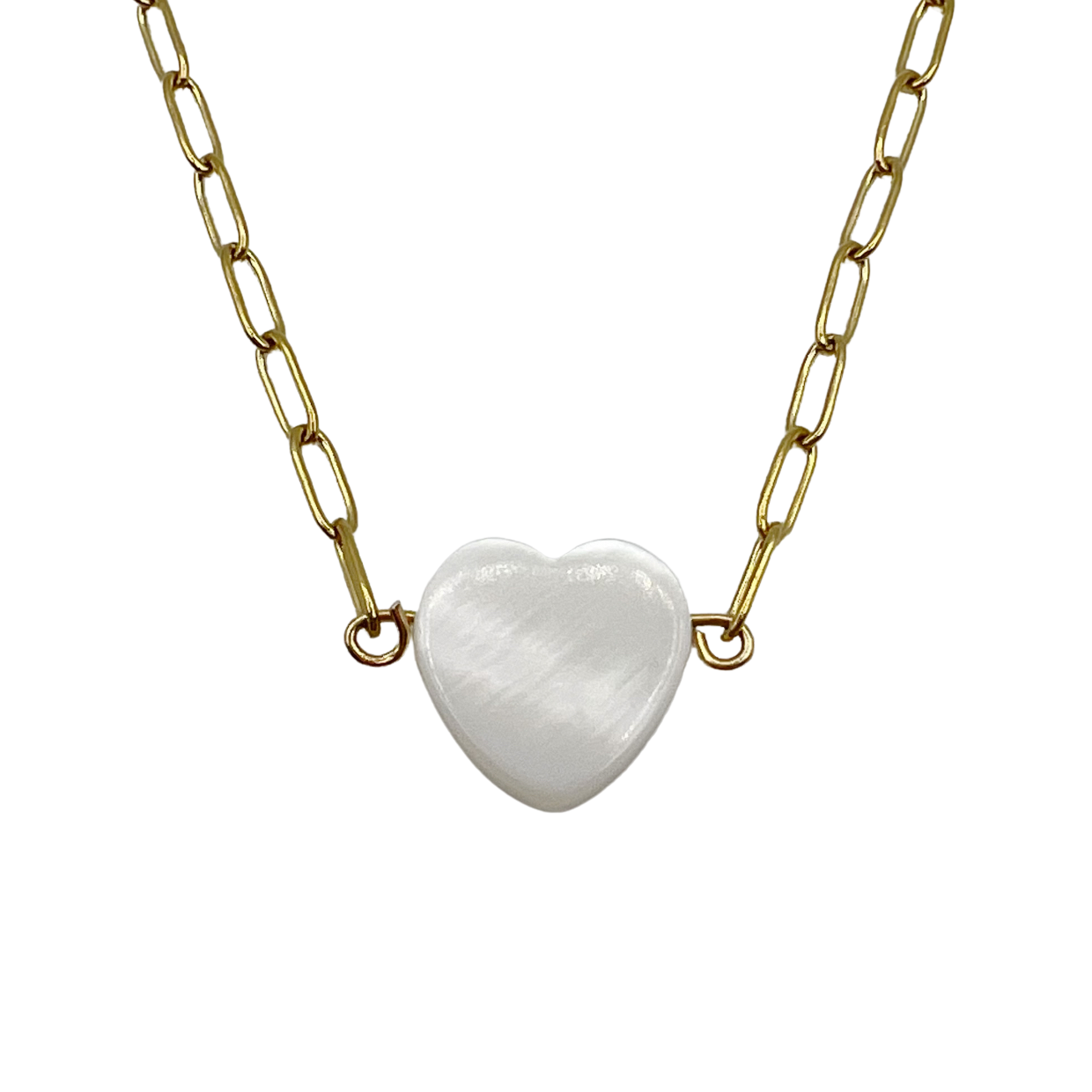 pearlescent heart ketting - goud