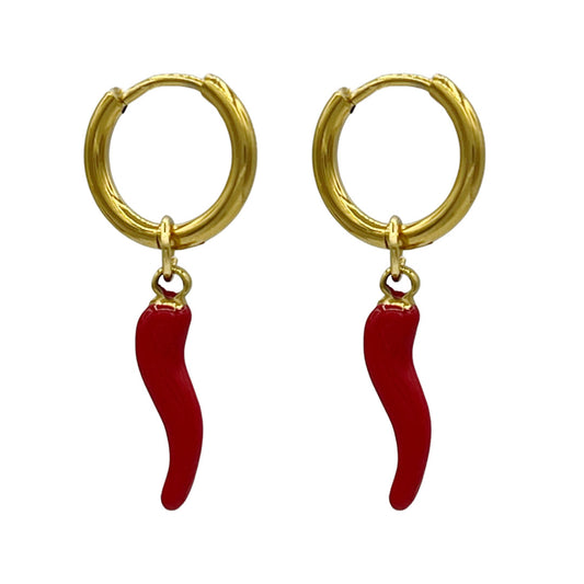red hot chili oorbellen - goud