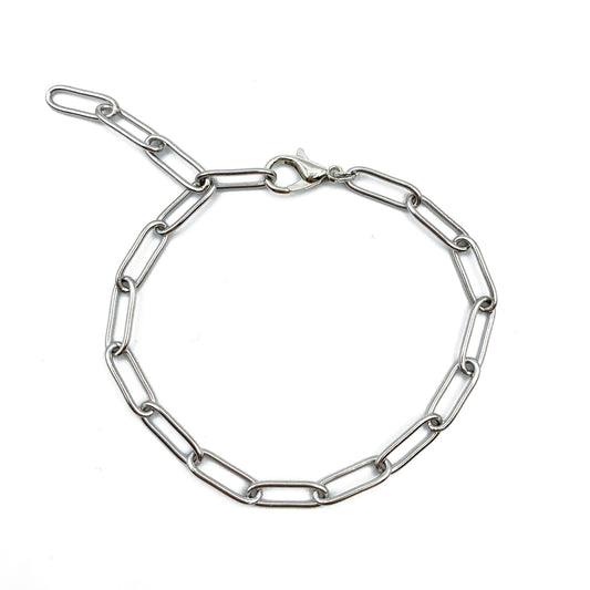 smooth chain armband - zilver