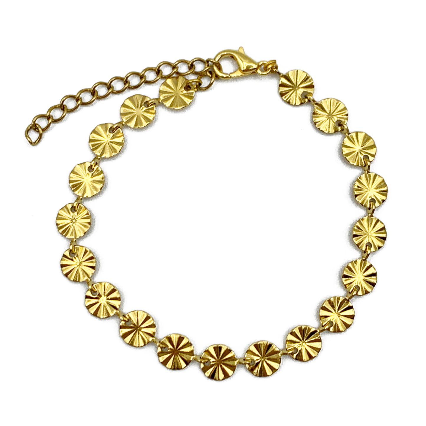 steel disc armband - goud