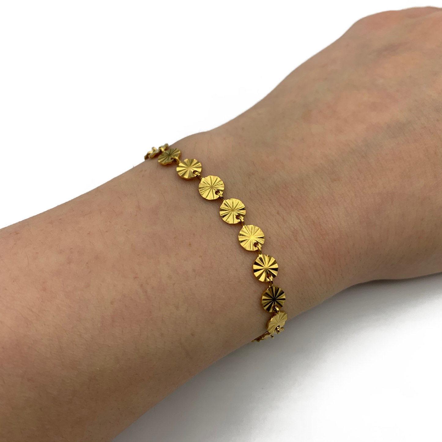 steel disc armband - goud