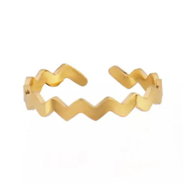 waves ring - goud