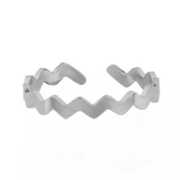 waves ring - zilver